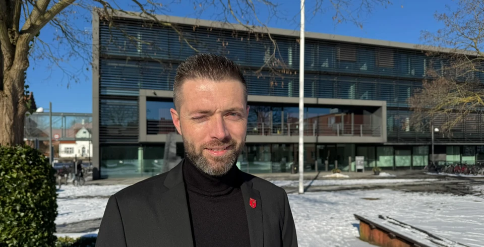 Borgmester Kasper Damsgaard i den skarpe vintersol