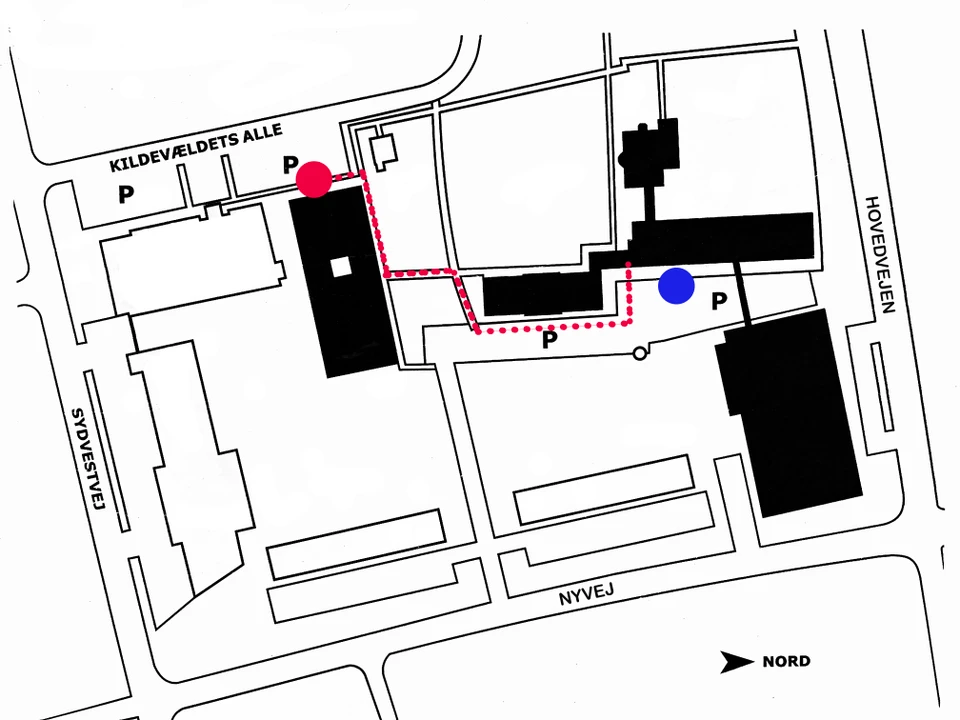 Rute til den midlertidige lokation for Borgerservice